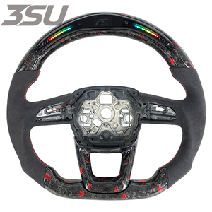 Volant en fibre de carbone forgée Alcantara avec écran LED pour Audi Q3 SQ3 <span class=keywords><strong>RSQ3</strong></span> Q5 Q7 Q8 Q50L 2018-2023 - Product Image 1