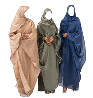 Nouvelles Abayas Islamiques de Dubaï, Ensemble 2 pièces Élégant avec Strass Brillants pour l'Aïd, Kimono d'été Ouvert, Robe Musulmane pour Femme avec Hijab