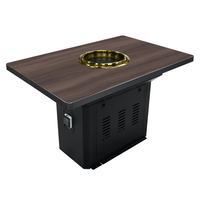 Gril à gaz 120*80cm personnalisé Table rectangulaire pour barbecue en marbre pour barbecue restaurant