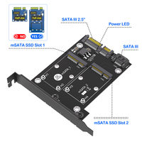 Kartu Adaptor Dual MSATA ke III 2-in-1 dengan Kecepatan 520MB/s Tersedia untuk Ekspansi Penyimpanan Desktop/Laptop