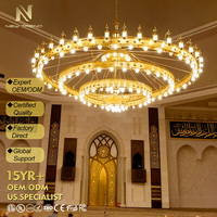 Lanterne Ramadan personnalisée de grande taille, lampe à plusieurs couches, lustre LED pour mosquée, hall de prière