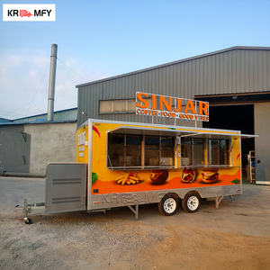 Remorque de restauration extérieure, équipement de cuisine mobile, chariot de concession pour mariages et festivals, camion de restauration rapide à louer, en fibre de verre et aluminium - Product Image 1
