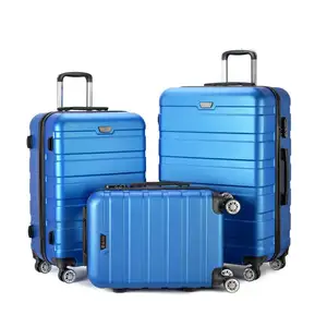 3 Pcs ABS 소재 사일런트 스피너 여행 수하물 여행 가방 캐빈 수하물 가방 세트 트롤리 가방 세트 맞춤 수하물