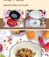 Cocotte en fonte émaillée en forme de tomate 2,22 QT, compatible four et induction, pour cuisine et cuisson