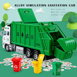 <span class=keywords><strong>Camion</strong></span> della Spazzatura <span class=keywords><strong>Giocattolo</strong></span> in Metallo Pressofuso con Funzione Pull-Back, Veicolo per la Pulizia della Città, Modellino in Lega per Bambini e Bambine, Regalo Prescolare - Product Image 2