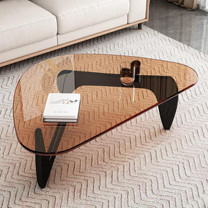 Mesa de centro de vidrio templado, diseño minimalista moderno, muebles para sala de estar, fácil de limpiar - Product Image 1