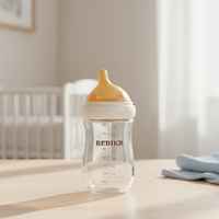Ensemble de biberons en verre anti-colique avec tétine en silicone à grande capacité, sans BPA, personnalisable OEM/ODM pour nourrissons