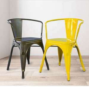 เก้าอี้รับประทานอาหารโลหะโลหะสำหรับลานร้านอาหารขนาด18นิ้วที่นั่งสูงเก้าอี้กลางแจ้งในร่ม - Product Image 3