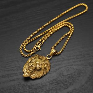 Ingrosso collana con ciondolo in metallo da uomo con ciondolo in metallo e Rock per gioielli con testa animale collana pendente - Product Image 6