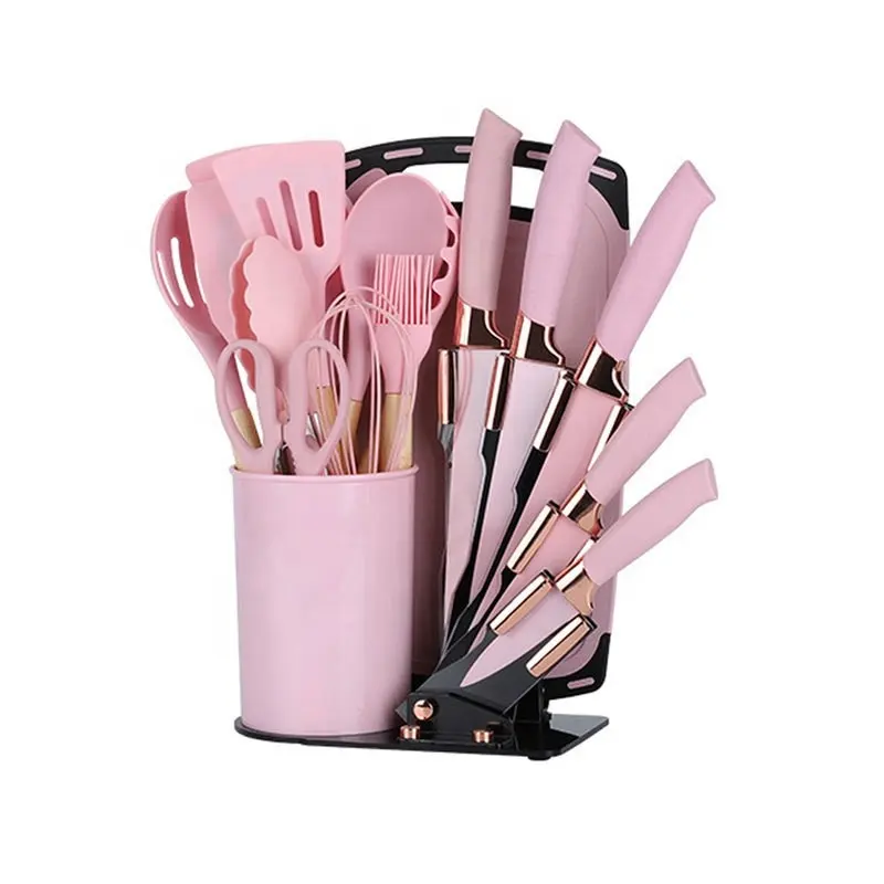 Kitchen tools gadgets kitchen utensil set with wooden handle silicone kitchen tools 20 pcs kitchenware set
