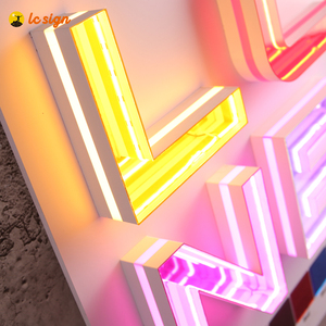 Kinh Doanh Trong Nhà Tùy Chỉnh Kim Loại Vuông Vòng LED Chiếu Sáng Neon Dấu Hiệu <span class=keywords><strong>3D</strong></span> Logo Acrylic LED Chữ Trong Infinity Gương Thư - Product Image 4