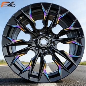 Rines de Aleación de Aluminio Forjados Personalizados Todoterreno de 16-20 Pulgadas, Color Negro Llama Arcoíris, 6*139.7, para JEEP/Wrangler - Product Image 1