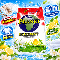 Poudre détergente au citron 125g OEM ODM personnalisée en sachet, à dissolution rapide pour lavage à la main et en machine, usage domestique quotidien