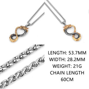 Collar de Dragón Vintage para Hombre, Chapado en Oro PVD de 14k y 18k, Acero Inoxidable 316L, Joyería Fina - Product Image 6