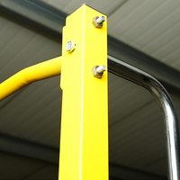 Máquina de Sentadillas Ajustable EIGFOH SM003 de Acero Amarillo, Equipo de Gimnasio Multifuncional para Entrenamiento de Fuerza
