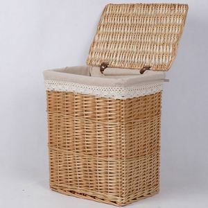 Top Seller Wicker <b>Storage</b> <b>Baskets</b> Folk Art Rectangular Multifunctional Laundry Hamper for Clothing - Product Image 2