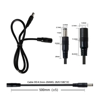 Câble d'alimentation DC5521 mâle-femelle en cuivre pur de haute qualité pour mini-scelleuse, 20AWG, 0,5 m