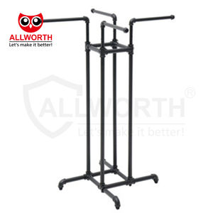 Yeni tasarım ayarlanabilir çoklu kullanım modları mobil boru tarzı 4 yollu giysi kıyafet rafı ev perakende mağaza için - Product Image 5