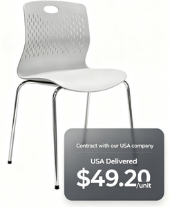 Silla de Comedor Moderna de Plástico con Patas Cromadas, Diseño Apilable para Hotel, Cafetería, Restaurante, Oficina, Precio con Envío a EE. UU. - Product Image 5