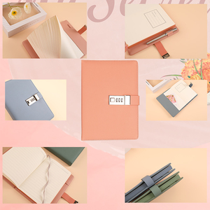 Mật Khẩu Khóa máy tính xách tay Nhật ký cuốn sách Sản xuất nhà máy <span class=keywords><strong>2025</strong></span> đầy màu sắc Macaron A5 bán buôn có thể tùy chỉnh Quà Tặng bìa cứng FSC - Product Image 5