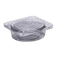 Boîte d'emballage ronde jetable en plastique PET transparent de 6 et 8 pouces pour mousse, pâtisserie, tranches, tiramisu et pâtisseries