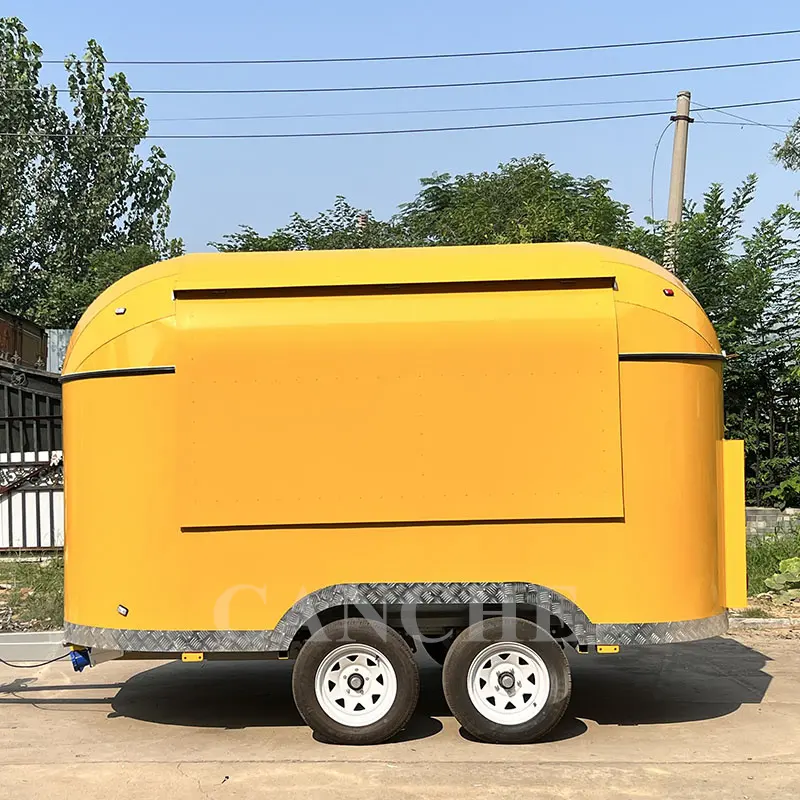 Trailers móveis do fast food do foodtruck do imbisswagen do airstream totalmente equipados caminhão móvel do alimento do BBQ com cozinha completa para a venda