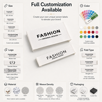 Étiquettes de vêtements personnalisées, étiquettes tissées pour vêtements avec logo, instructions d'entretien et composition des matériaux