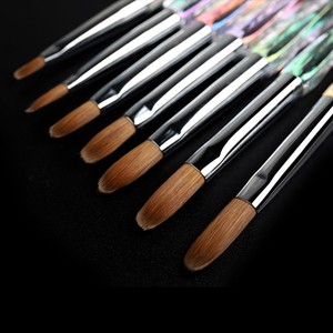 Pinceau à ongles en acrylique Kolinsky Sable 20%-100% de luxe, forme plate, tailles 2-14 pour la décoration des ongles - Product Image 3