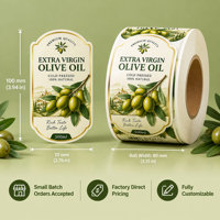 Étiquette personnalisée pour huile alimentaire en rouleau, autocollante, dorée métallisée, imperméable, écologique, impression sur mesure