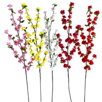 Branche de fleurs artificielles en soie de pêcher, imperméable, 60 têtes, arrangement floral fait main, décoration pour mariage, maison, événements