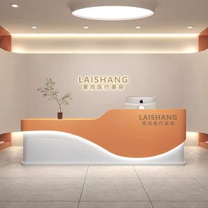 YS-0105 Tốt Nhất Bán Sang Trọng Hiện Đại Bàn Tiếp Tân Cho Tóc Salon Beauty Salon Khách Sạn Phòng Tập Thể Dục Trường-LED Ánh Sáng Phía Trước Bàn Truy Cập - Product Image 5