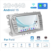Radio Mobil Layar Sentuh 7 Inci untuk Ford Focus Mondeo Plug and Play Carplay Bluetooth Navigasi Kamera Mundur Pemutar Terintegrasi
