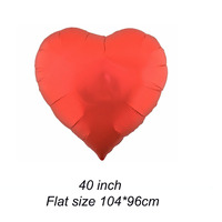 Youlun vente en gros 40in énorme gros ballons en forme de coeur de couleur rose rouge pour la fête de mariage fiançailles remise des diplômes saint valentin