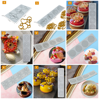Usine Silicone Fondant Feuille Moules Creux 3D Silicone Gummy Moules Argile Fondant Moules Dentelle Tapis pour La Décoration De Cuisson