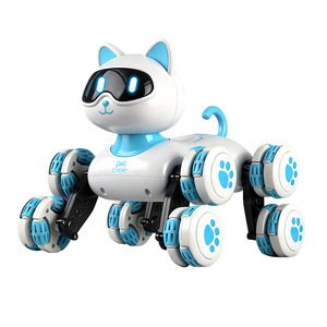 Robot interactif pour chat intelligent <span class=keywords><strong>à</strong></span> 8 roues avec télécommande 2,4G, programmation, chant et danse - Product Image 1