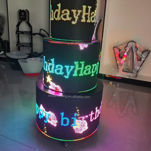 Fournisseur d'usine OEM ODM, personnalisation du logo, gâteau lumineux LED coloré pour présentoir de bouteilles de champagne, mariage, fête d'anniversaire - Product Image 4