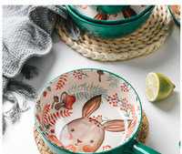 Vaisselle lapin créative tasse porte-oeufs vaisselle Pâques mignonne assiette à dessert bol en céramique porcelaine cadeaux en porcelaine osseuse