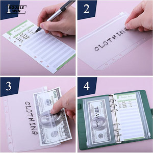 ขายส่งที่กําหนดเองหลวม Leaf A6 ประหยัดเงินทางการเงินกระเป๋าสตางค์วางแผนงบประมาณ Binder พร้อมซองเงินสด - Product Image 3