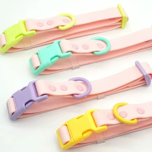 Toptan su geçirmez dayanıklı biyo PVC silikon köpek göğüs tasması takım için toka ile evcil hayvan kayışı lüks taktik köpek yaka Pet - Product Image 1