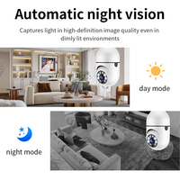 Trend yeni HD gece görüş akıllı kamerası otomatik dönen eylem Video kaydedici kablosuz kamera çocuk monitör ampul Mini Wifi kamera