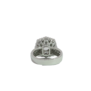 Anillo de Bodas de lujo de 18 quilates con ajuste de punta de oro blanco para mujer con diseño de Halo de racimo regalo joyería nupcial - Product Image 4