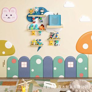 Collectible Figurine Storage Rack 4 Layers <b>Wall</b> Mounted Display Shelf For Study Bedroom Living Room - Product Image 2
