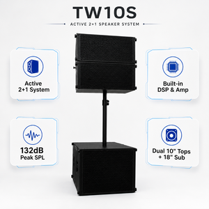 Sistema Audio Line Array Autoalimentato NEARSTAR TW10S 2+1 per Noleggio Concerti e Produzioni Audio per Palchi Mobili - Product Image 5