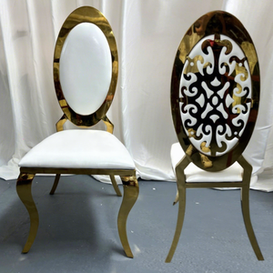 Chaises de réception de mariage de luxe SMOOTH, grandes, avec dossier sculpté, en cuir PU, pour hôtel, banquet - Product Image 1