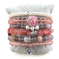Bracelet manchette ouvert 5pc CZ noir crâne bouton Bracelet puce pierre alliage perle Bracelet strass mots lettre pile Bracelet ensemble