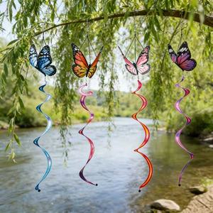 Nuovo Girandola a Striscia Rotante a Forma di Farfalla Arcobaleno per Decorazione da Giardino e Campeggio Primaverile - Product Image 1