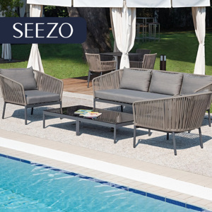 <span class=keywords><strong>Conjunto</strong></span> de Muebles de Jardín de 4 Piezas con Sofá de Aluminio y <span class=keywords><strong>Mesa</strong></span> de WPC, para Patio, Villa, Hotel, con Cuerdas Tejidas - Product Image 4