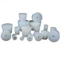 Bouchon en caoutchouc silicone solide à prix d'usine avec trou de 8 mm, bouchon d'étanchéité en caoutchouc pour tube de laboratoire, bouchon en silicone