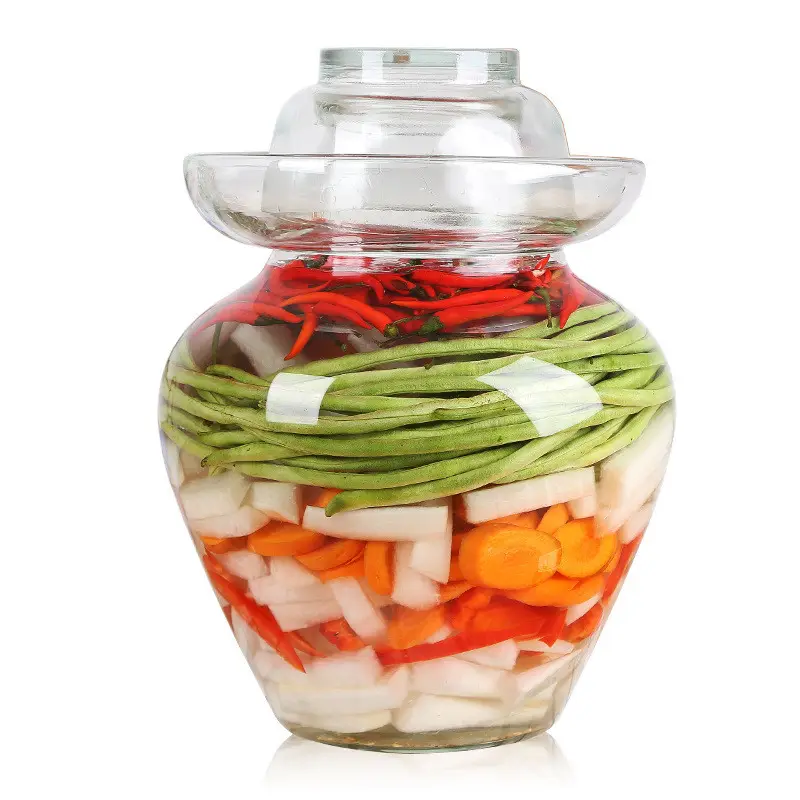 Transparent home storage kimchi glass canister glass storage jar thickened kimchi pickled pepper glass jar with lid