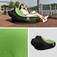 Chaise Longue Gonflable de Plage, Lit de Camping, Canapé Gonflable, Hamac, Oreiller, Étanche, Anti-Fuite d'Air, 210T, Portable pour l'Extérieur